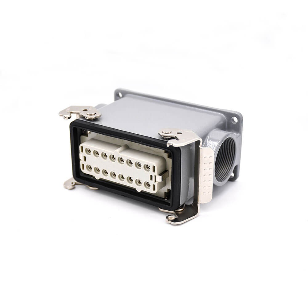 16Pin HDC Connector Male Female Butt-Joint Hasp High Top Cable Entry High Surfice Mounting H16T Shell PG29