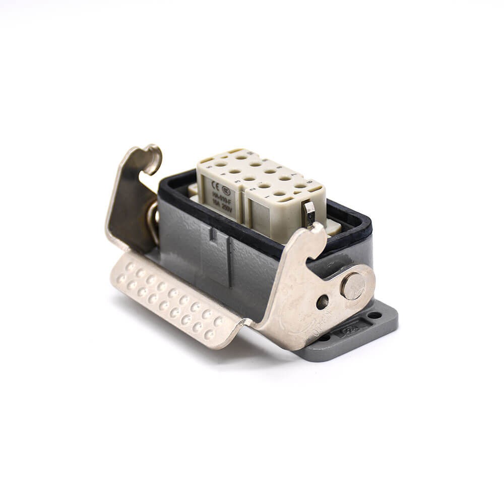 Heavy Duty Industrial Connector H10A M25 Male Butt-Joint Female 10Pin Silver Plating Bulkhead Mounting