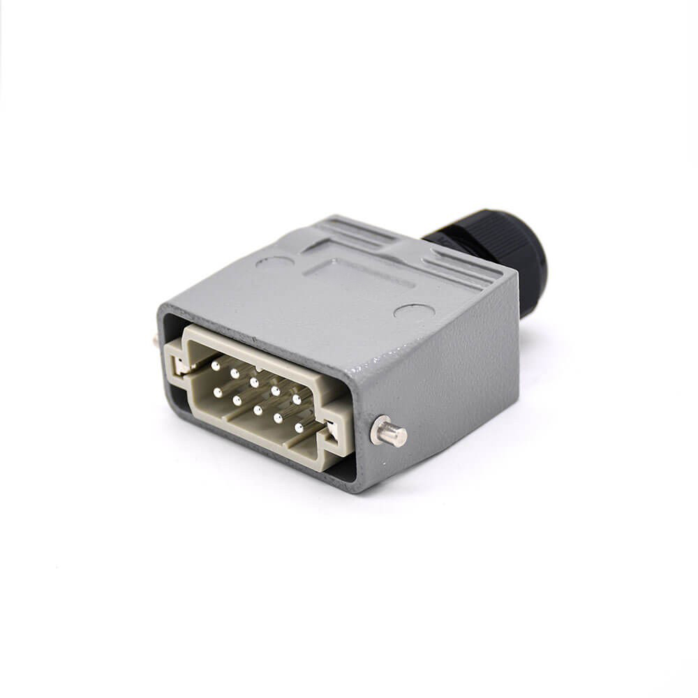 Heavy Duty Industrial Connector H10A M25 Male Butt-Joint Female 10Pin Silver Plating Bulkhead Mounting