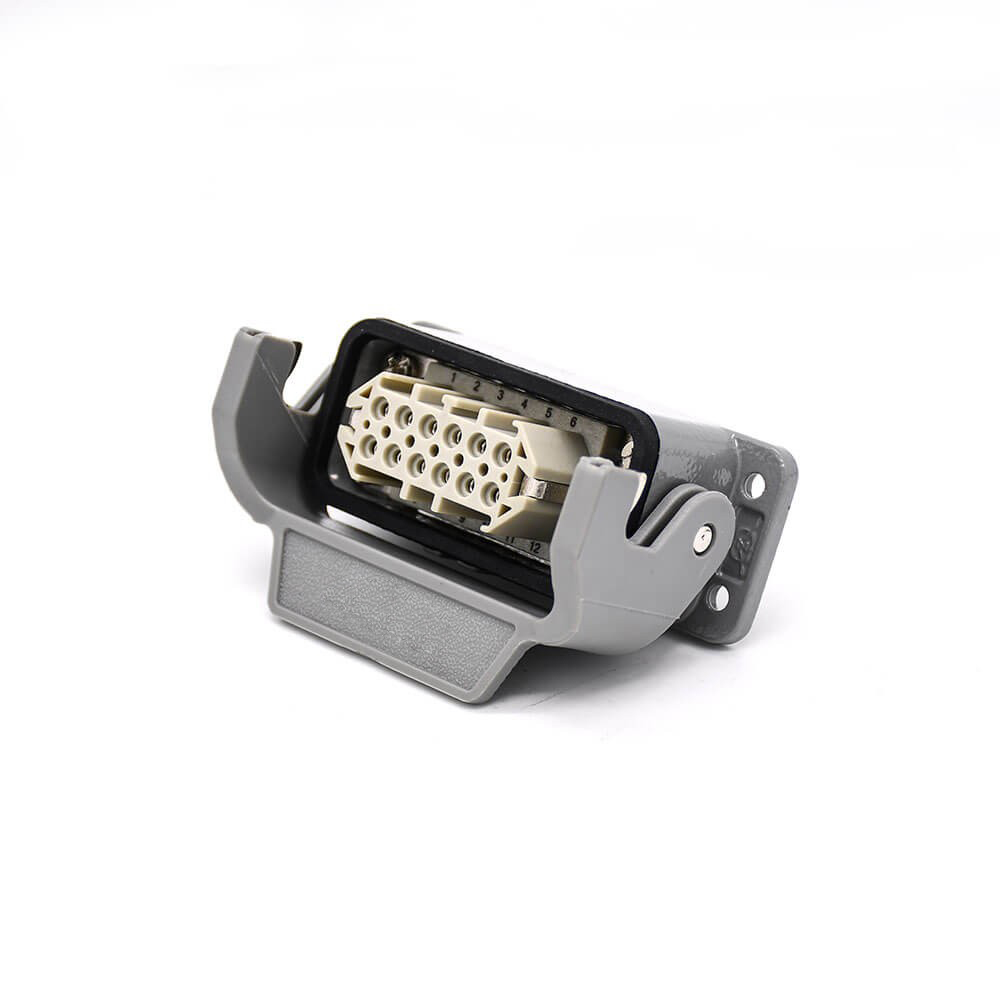 Heavy Duty Power Connector H10A M25 Bulkhead Mounting 12Pin Silver Plating Male Butt-Joint Female