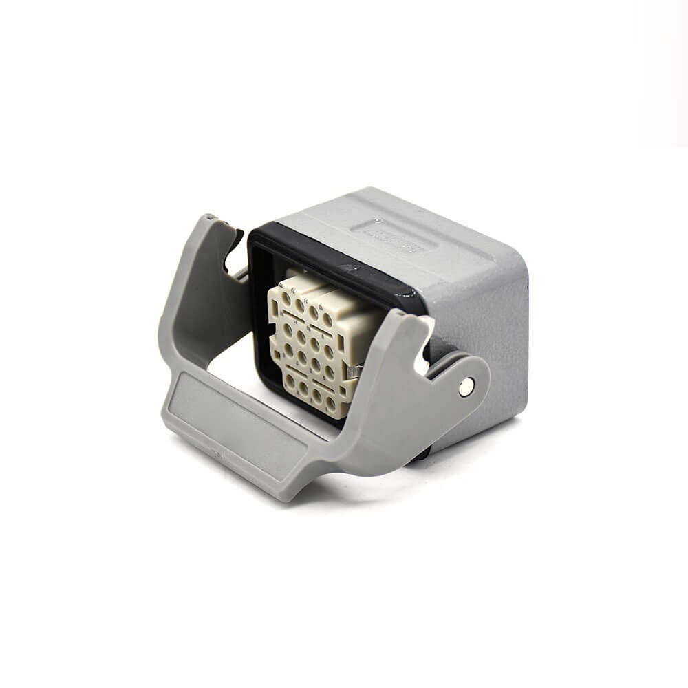 Heavy Duty Rectangular Connectors H6B 16Pin Silver Plating M32 Male Butt-Joint Female Bulkhead Mounting