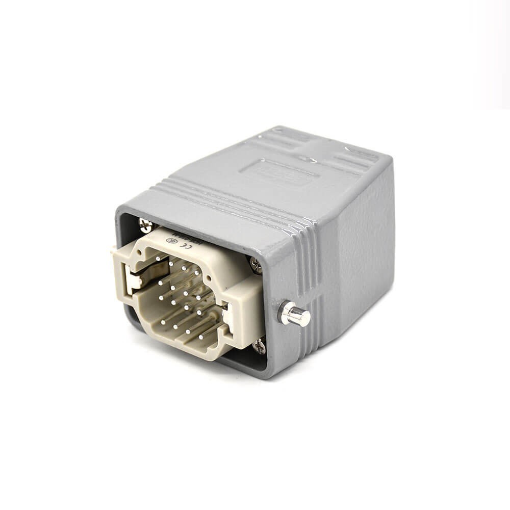 Heavy Duty Rectangular Connectors H6B 16Pin Silver Plating M32 Male Butt-Joint Female Bulkhead Mounting