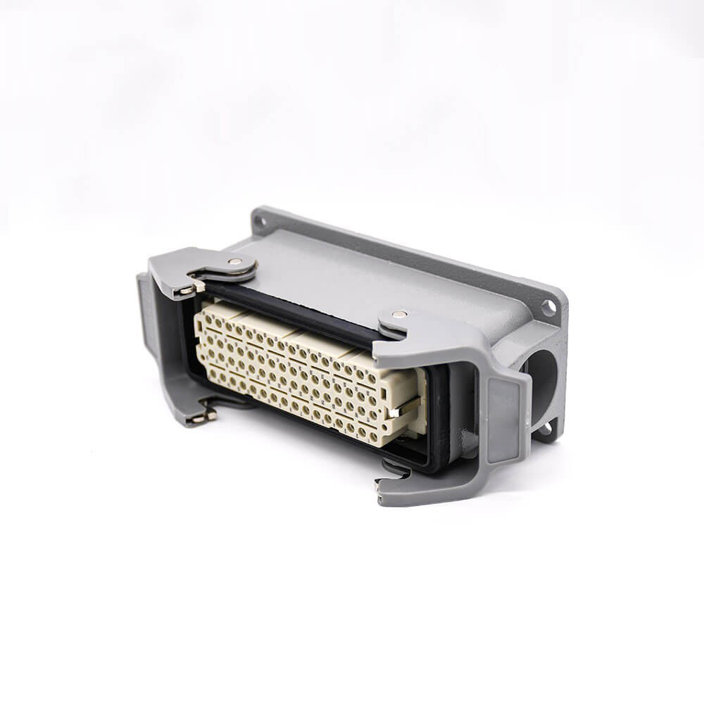 Rectangular waterproof connector heavy-duty 64-core H24B shell male and female butt PG21 surface mount