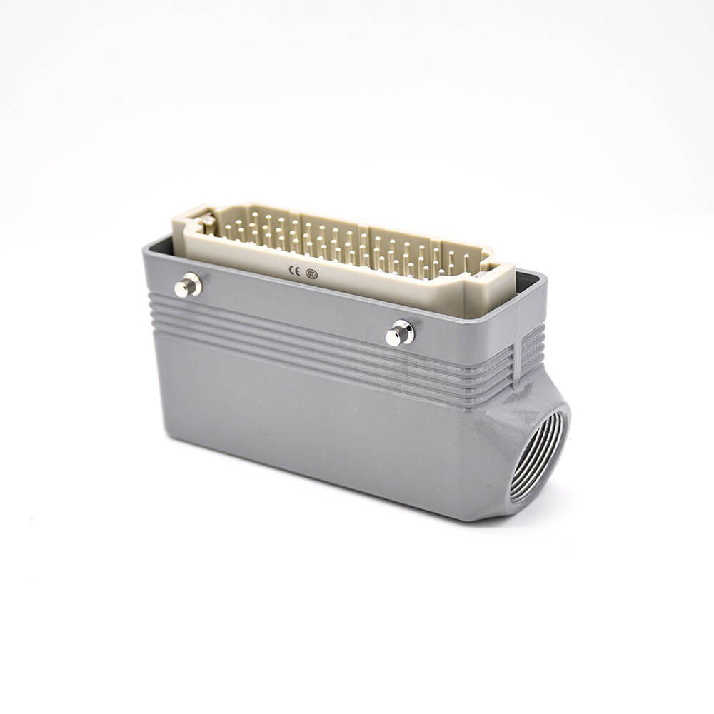 Rectangular waterproof connector heavy-duty 64-core H24B shell male and female butt PG21 surface mount