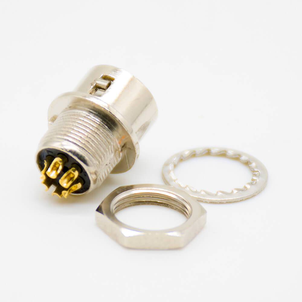 6 pin Elecbee Connector HR10 Male Receptacle Straight Solder Cup Back Mount Circular Push-Pull Connector 5pcs