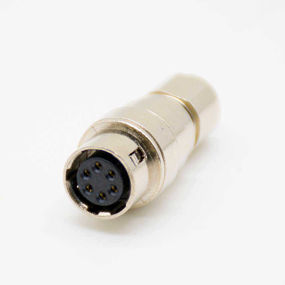 Circular Connector Female Jack float mounting 6 Pin Straight Solder Cup HR10 Circular Push-Pull Connector 5pcs