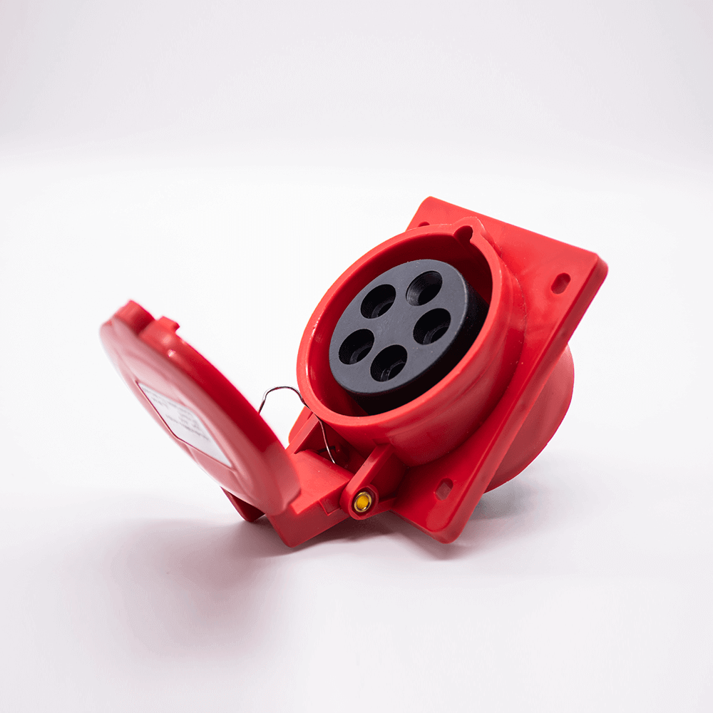 Industrial Connector Angled Socket 5P 16A 380V-415V 3P+E+N 6h IP44