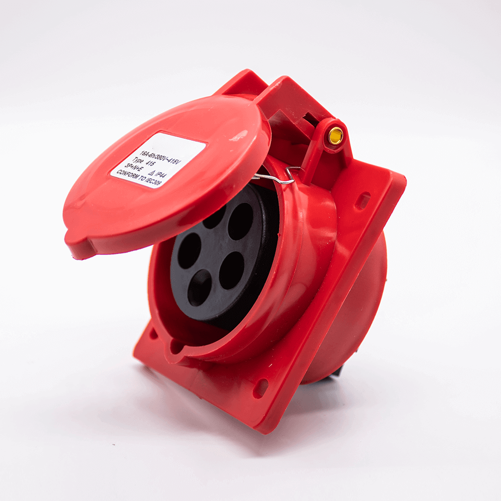 Industrial Connector Angled Socket 5P 16A 380V-415V 3P+E+N 6h IP44
