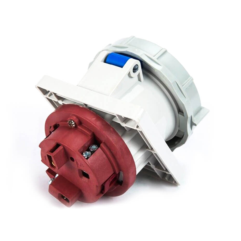 Waterproof Industrial Connector Socket 3Pin 63A 400V 2P+E IP67