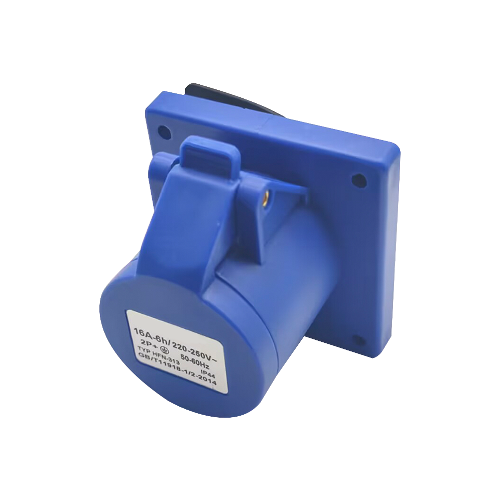 Waterproof Industrial Connector Socket 3Pin 16A 250V 2P+E IP44