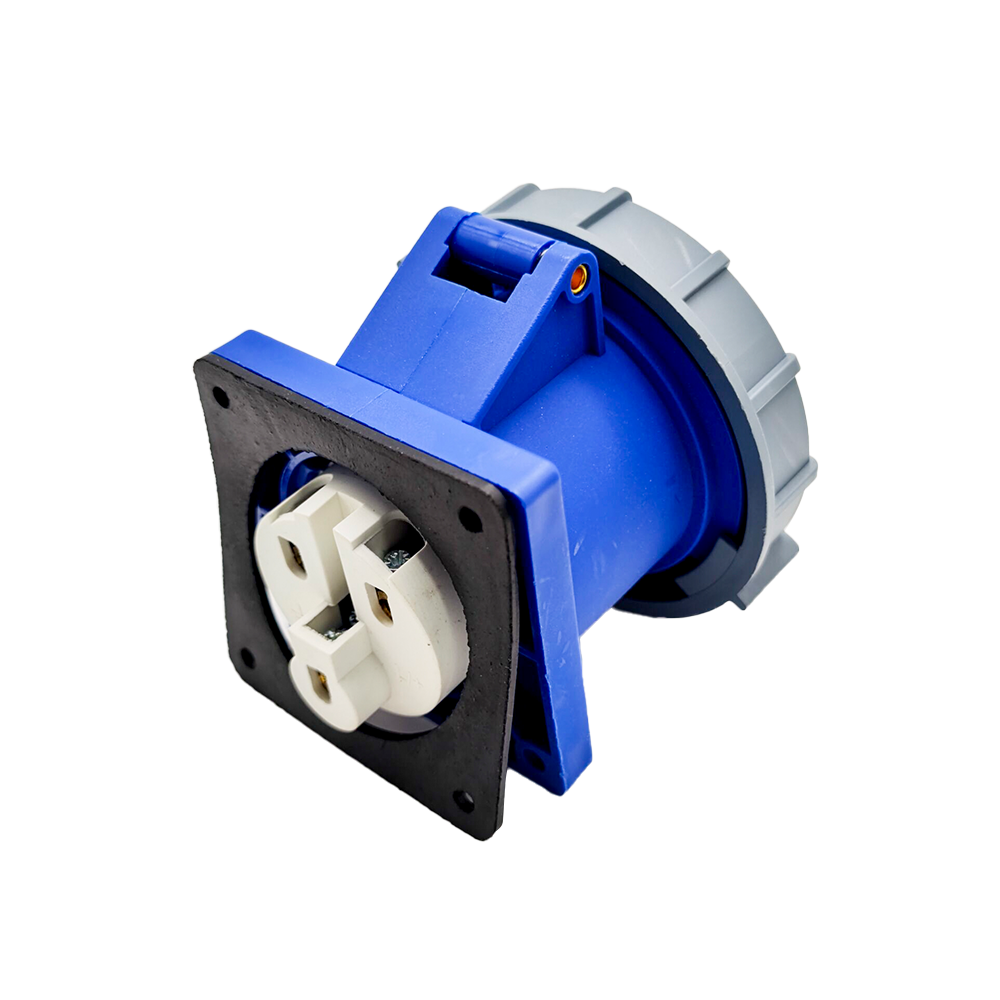 Waterproof Industrial Connector Socket 3Pin 32A 250V 2P+E IP67