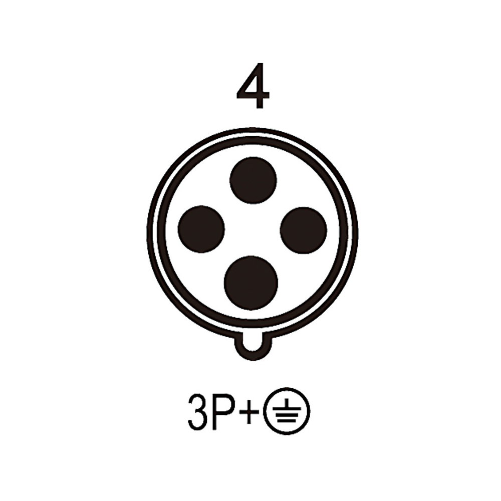 Waterproof Industrial Connector Socket 4Pin 16A 400V 3P+E IP44