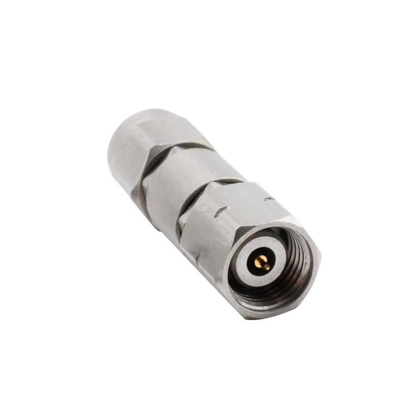 2.4mm Male Plug to SMA Male Plug Coaxial Adapter Straight Stainless Steel 18GHz Connector