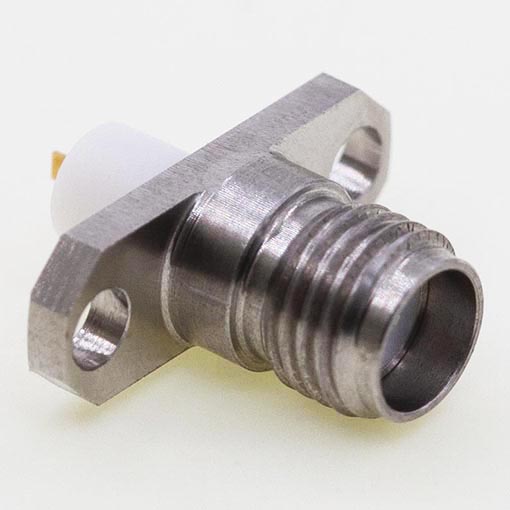 SMA Female Connector, 15.8 x 5.7mm Flange Cylindrical Contact 1mm Horizontal Flat Pin