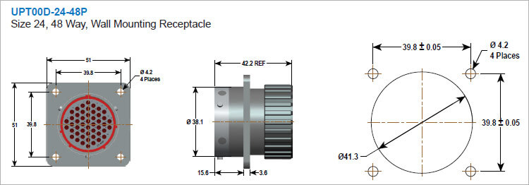 UPT07D-24-48P Military Spec Connectors 48 pin plug