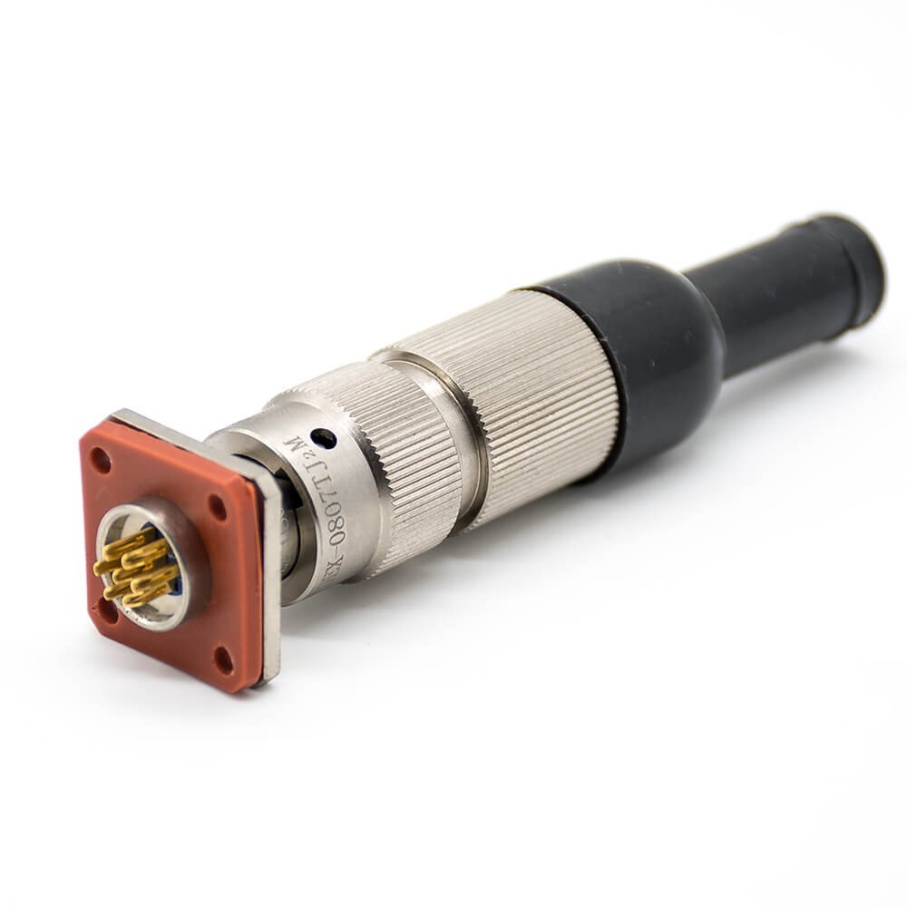 7 Pin Electrical Connectors Straight Bayonet Coupling 08 Shell Size Solder Y50EX Male Butt-Joint Female