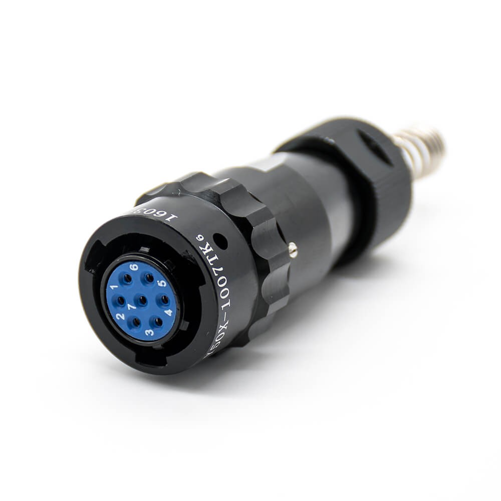 Aviation Connector Plug Spring 10 Shell Size 7 Pin Female Straight Bayonet Coupling Solder Y50X Connector