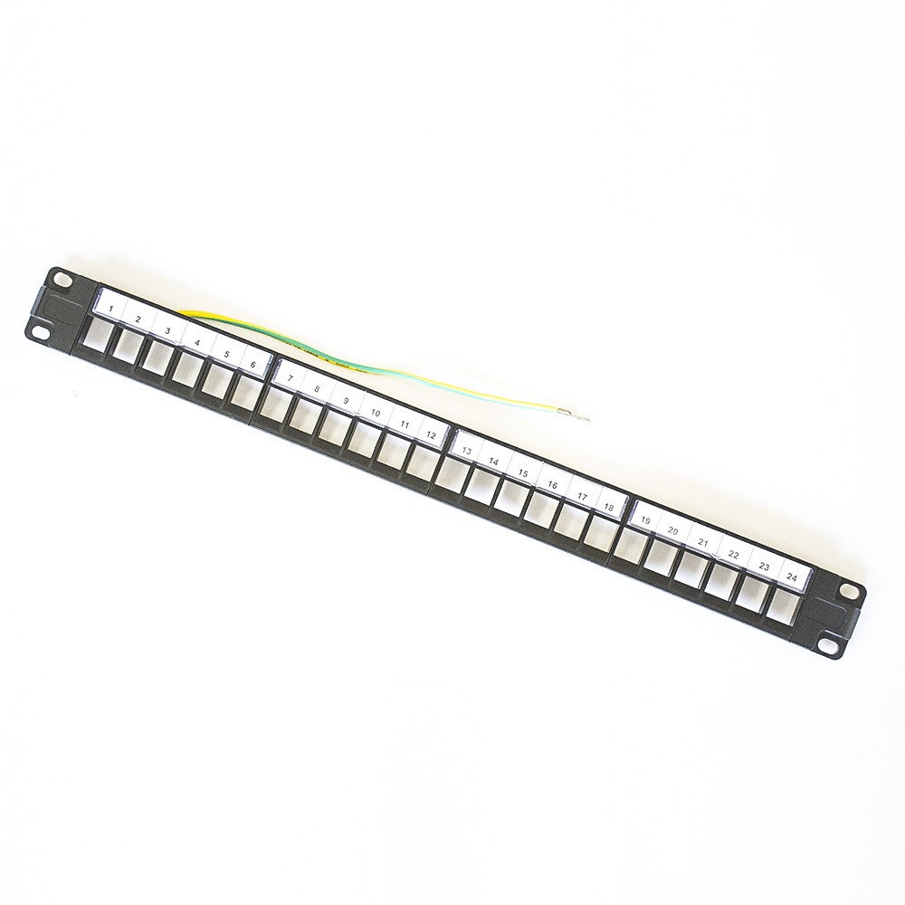 24 Ports RJ45 Patch Panel Without RJ45 Keystone Jack 19''1U For CAT6A CAT6 CAT5E