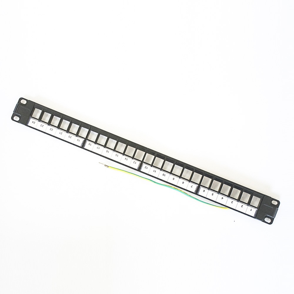 24 Ports RJ45 Patch Panel Without RJ45 Keystone Jack 19''1U For CAT6A CAT6 CAT5E