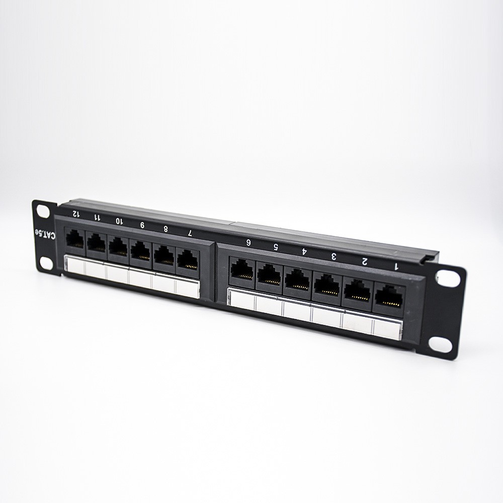 Cat5e Patch Panel 12 Ports Through Hole Panel Mount