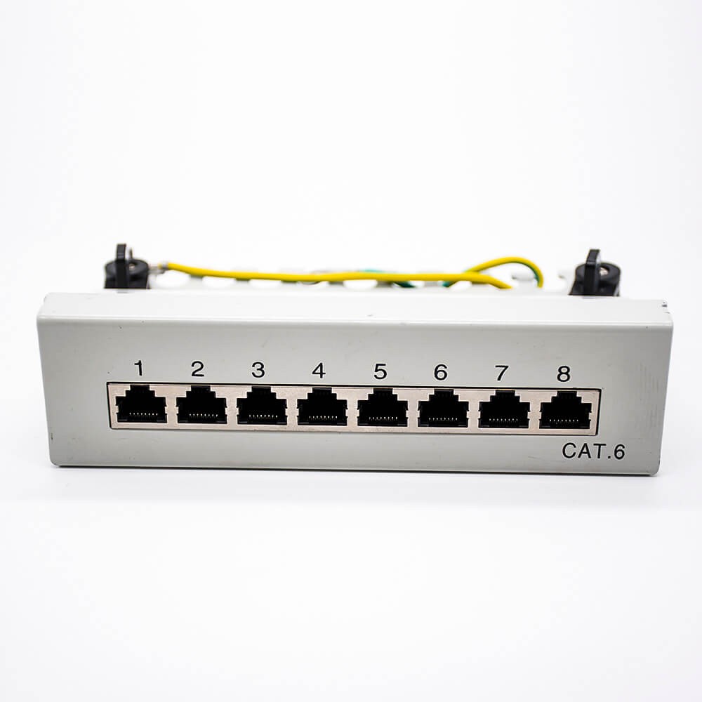 Cat6 Patch Panel 1u 8 Ports RJ45 Jack White Shield Network Module