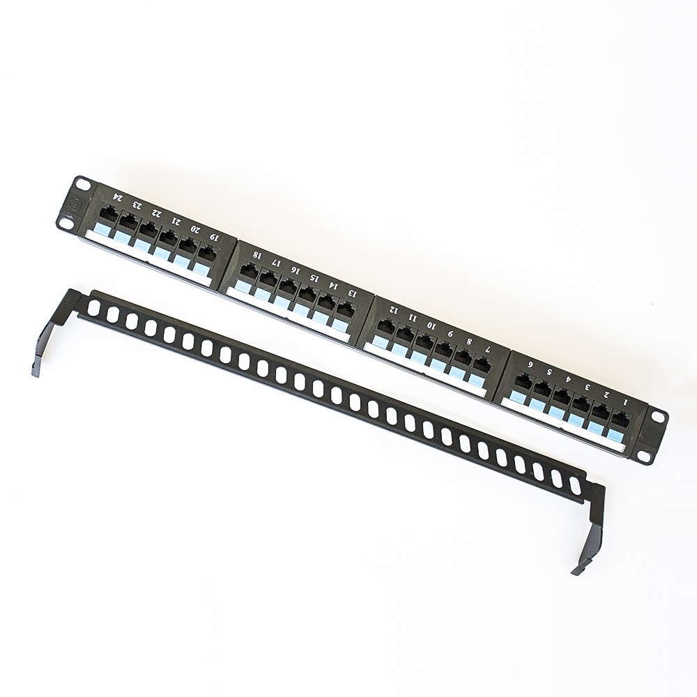 Patch Panel For Cat6 Cat5e 19''1u UTP 24 Ports Jack