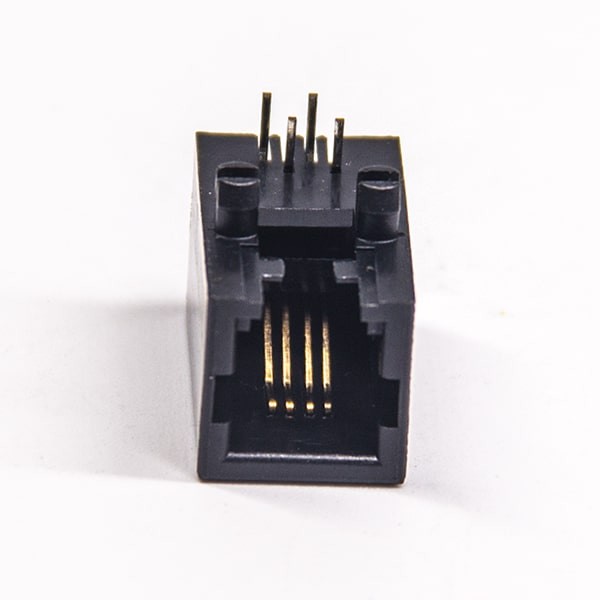 RJ11 4p4c Coupler Black Plastic Unshielded 90 Degree Ethernet Netword Socket PCB Mount