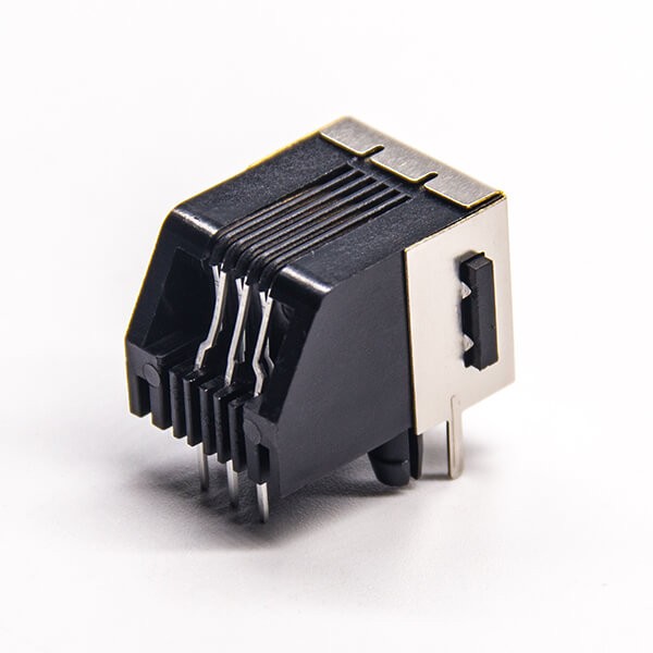 RJ11 6p6c Female Right Angled Shielded Jack Through Hole PCB Mount