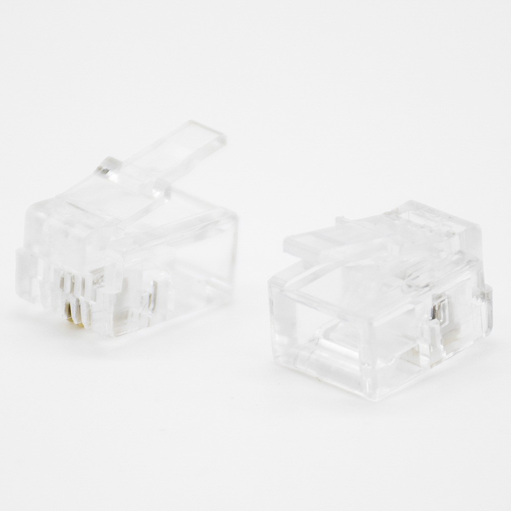 RJ11 Modular Plugs RJ12 FOR CAT3 Cable Unshielded Through Hole 4 Pin Plug