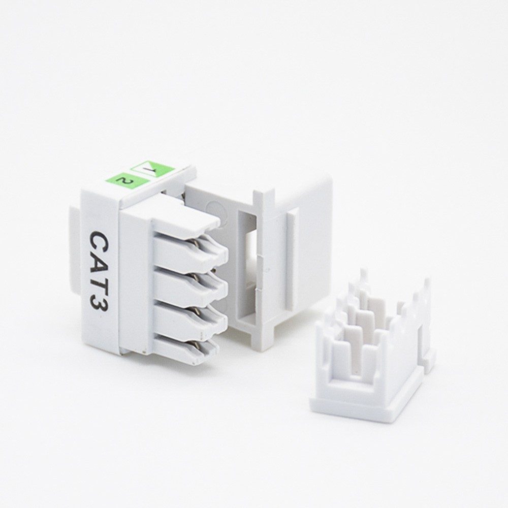 RJ11 Socket Module 4P4C Single Port White PCB Mount Unshielded CAT3