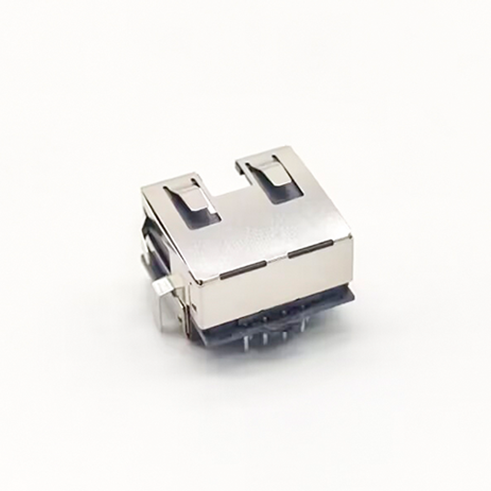 2pcs RJ45 PCB Mount 1x1 Port Low Profile Thru-Hole Tab-UP Female