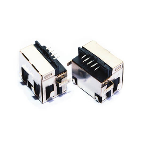 2pcs RJ45 PCB Mount 1x1 Port Low Profile Thru-Hole Tab-UP Female