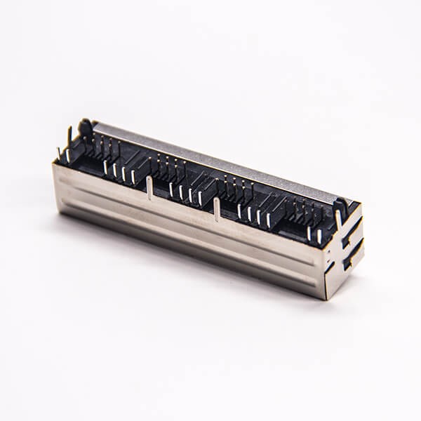 4 Port RJ45 PCB with LED Right Angled Through Hole PCB Mount with EMI 20pcs