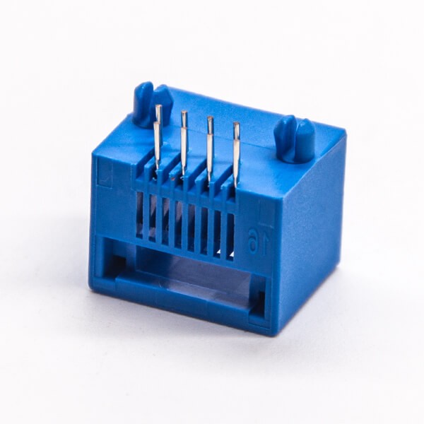 Blue RJ45 Connector 8p8c Right Angled Through Hole Unshielded Jack 20pcs