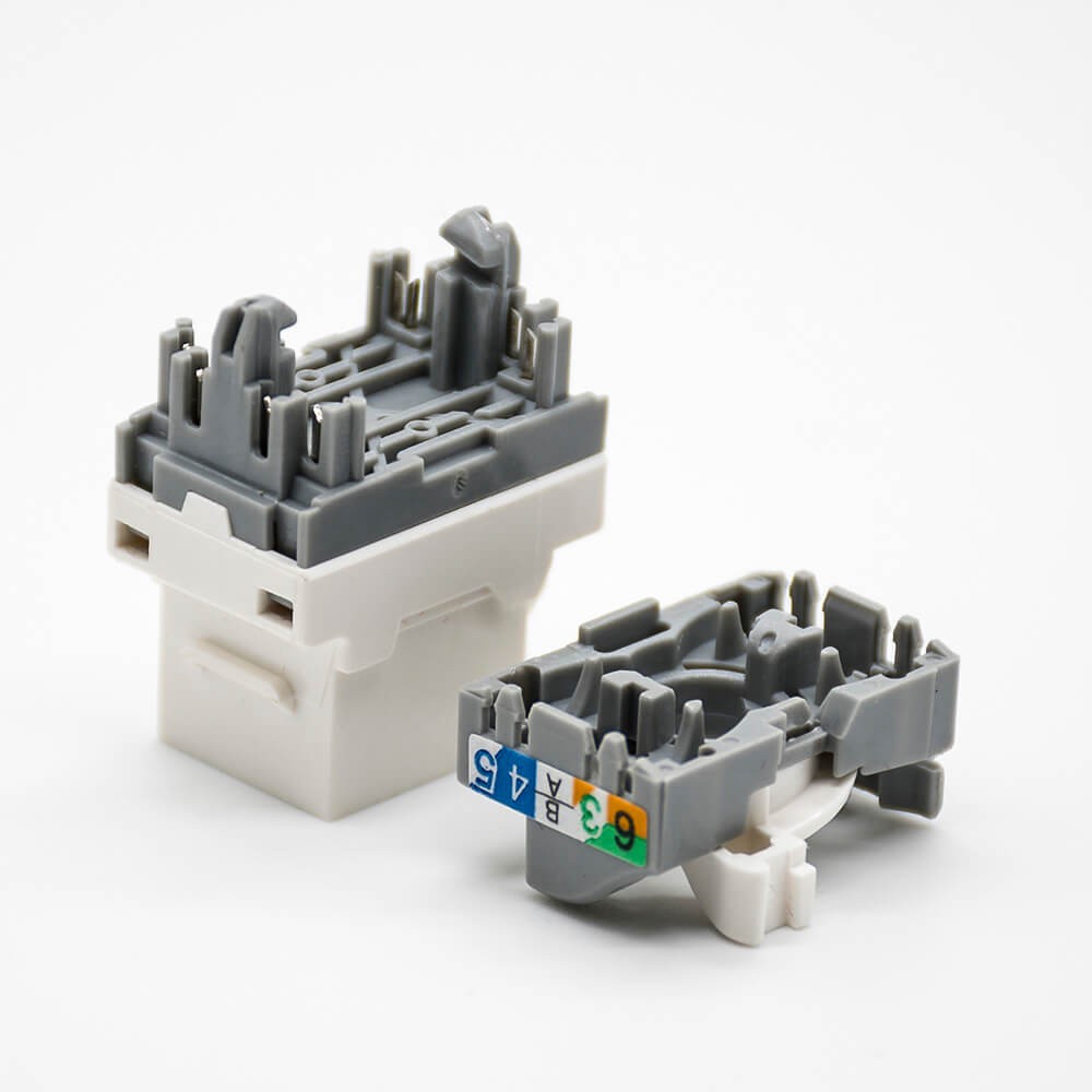 Cat6a RJ45 Toolless Keystone Jack Unshielded 8P8C Single Port Through Hole