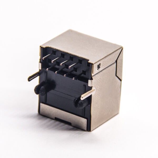 Ethernet to RJ45 90 Degree Through Hole PCB Mount Shielded Without LED 20pcs