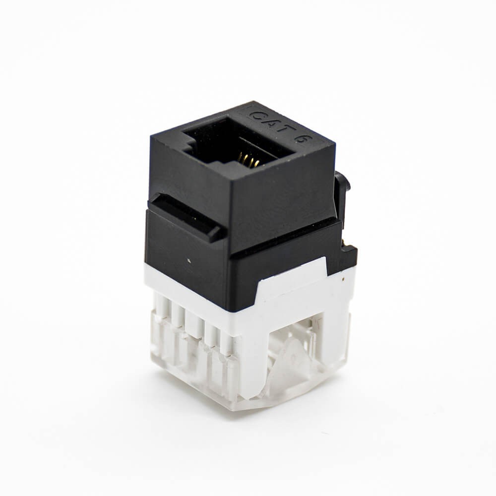 Female RJ45 Jack Unshielded 8P8C Single Port Through Hole CAT6 180 Degree