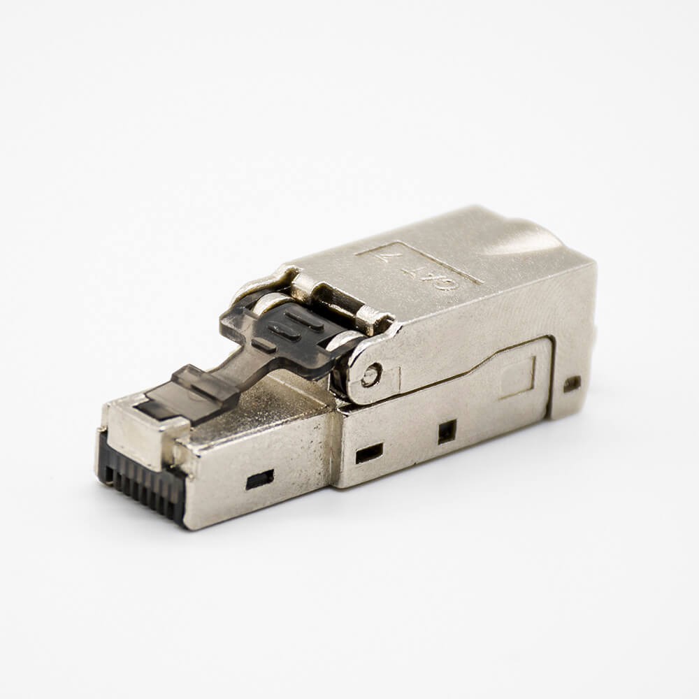 Modular RJ45 Plug Cat7 Straight Shielded Network Toolless Plug