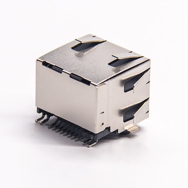 RJ45 8p8c Jack Connector SMT PCB Mount with LED Shielded RJ45 with EMI