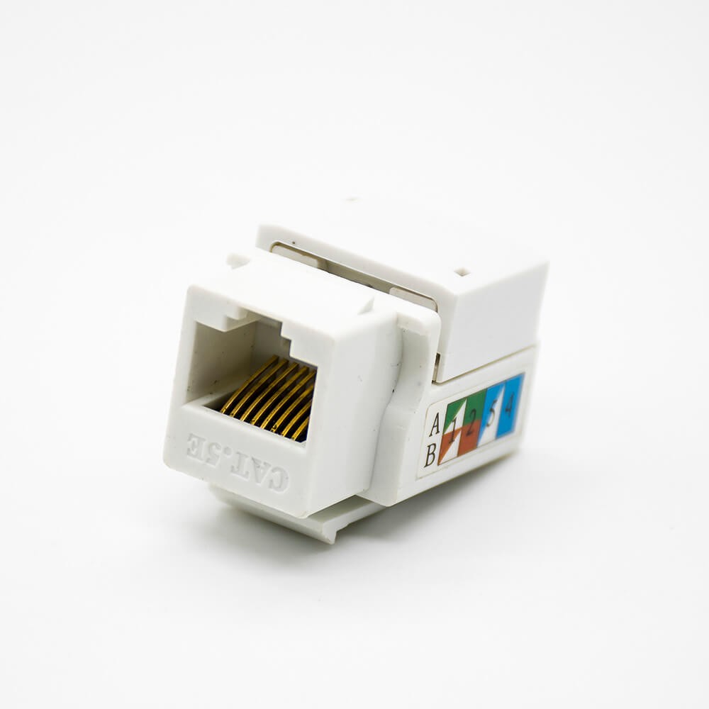 RJ45 8P8C Jack Unshielded CAT5E 90 Degree Single Port Keystone Jack