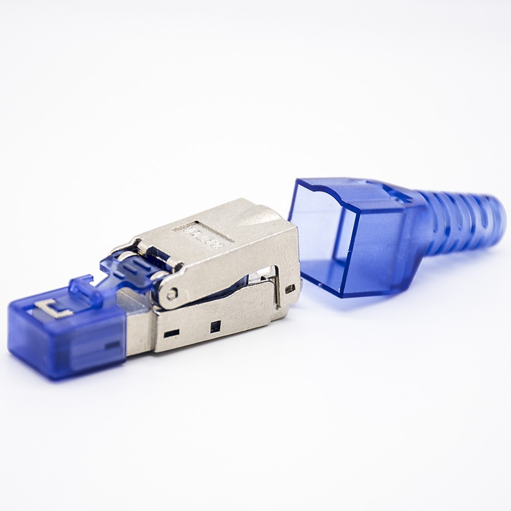 RJ45 8P8C Toolless Plug Straight Shielded For CAT6A