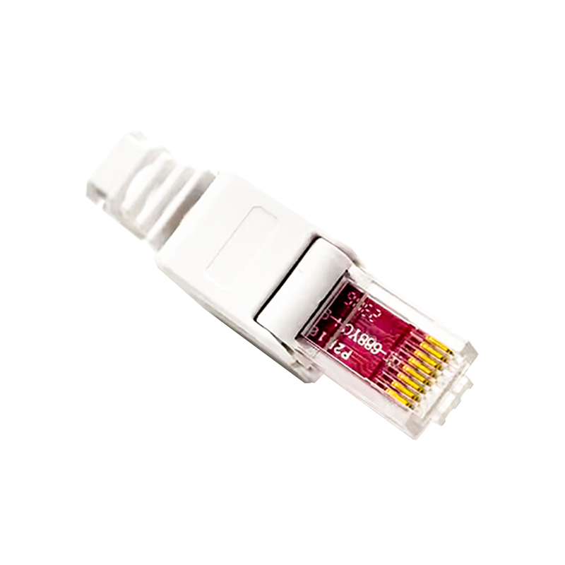 RJ45 Cat6 UTP Toolless Plug Straight Unshielded 8P8C White Plug