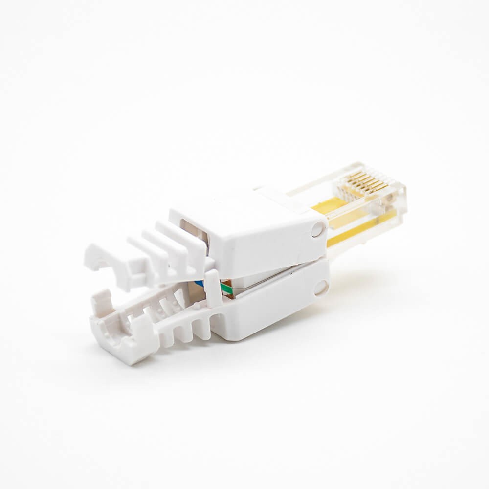 RJ45 Cat6 UTP Toolless Plug Straight Unshielded 8P8C White Plug