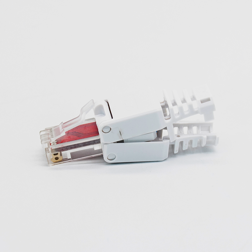 RJ45 Cat6 UTP Toolless Plug Straight Unshielded 8P8C White Plug