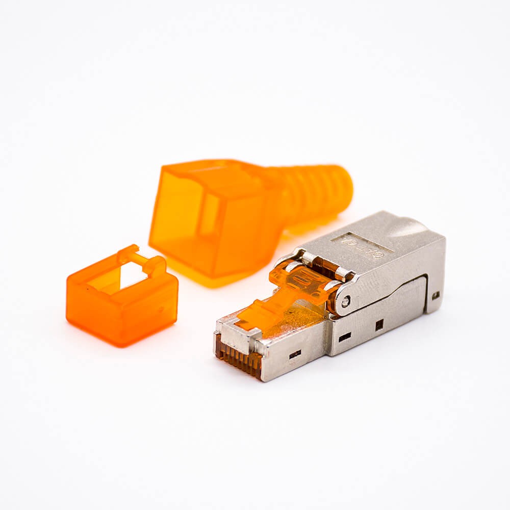 RJ45 Cat7 Plug Shielded 8 Pin Toolless With Plastic Case