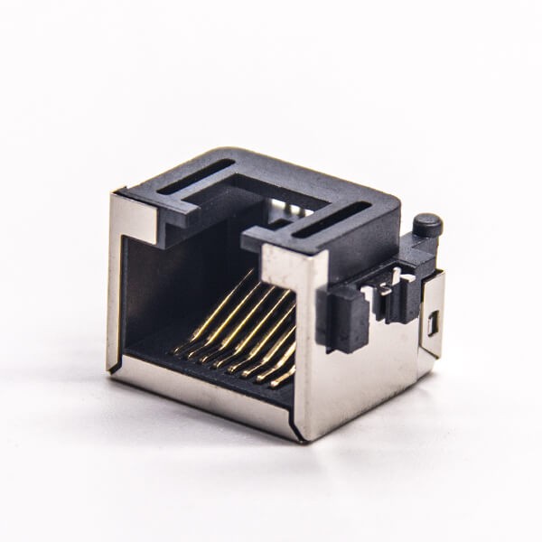 RJ45 Connectors Female SMT PCB Mount Offset 90 Degree without LED 8p8c