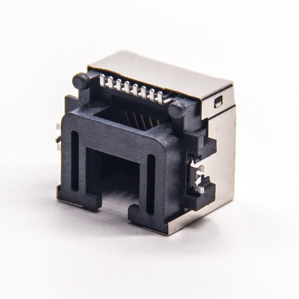 RJ45 Connectors Female SMT PCB Mount Offset 90 Degree without LED 8p8c