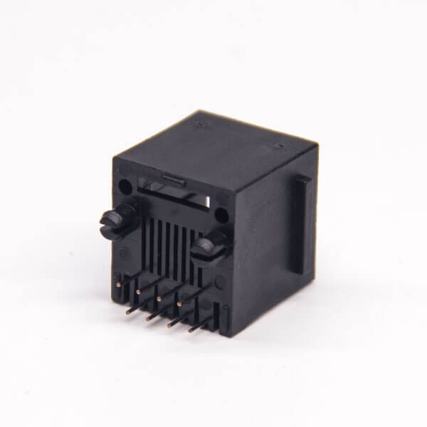 RJ45 Coupler Black 180 Degree Through Hole PCB Mount 8P8C Modular Connector