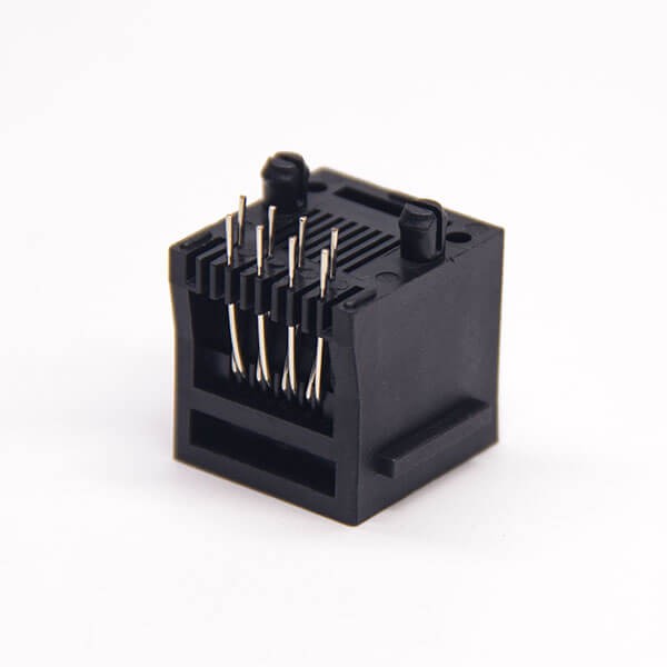 RJ45 Coupler Black 180 Degree Through Hole PCB Mount 8P8C Modular Connector