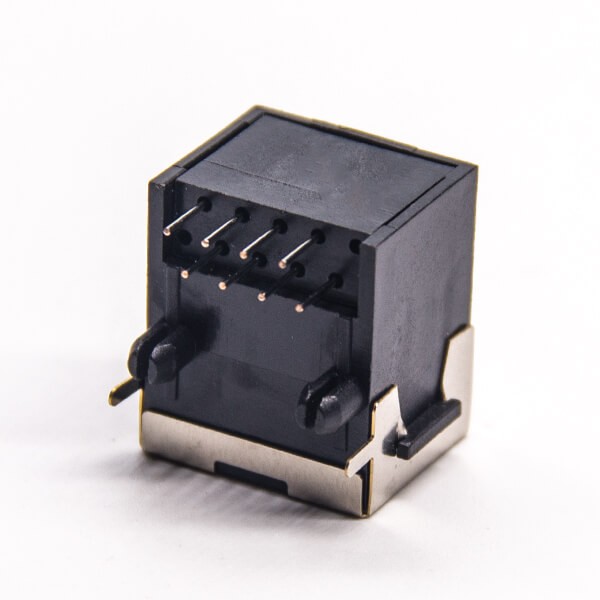 RJ45 Ethernet Connectors 90 Degree Modular Shielded without LED Through Hole